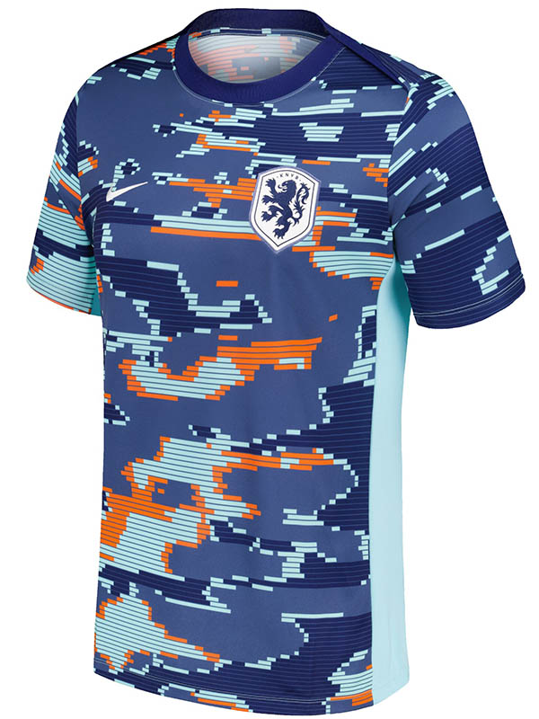 Nethlands maillot d'avant-match uniforme de football d'entraînement vêtements de sport bleus pour hommes kit de football haut-shirt 2024-2025